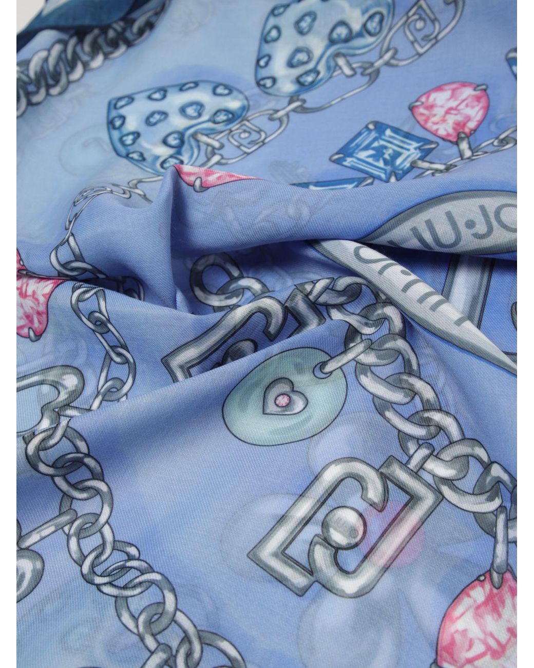 Liu Jo Blue Printed Polyester Scarf