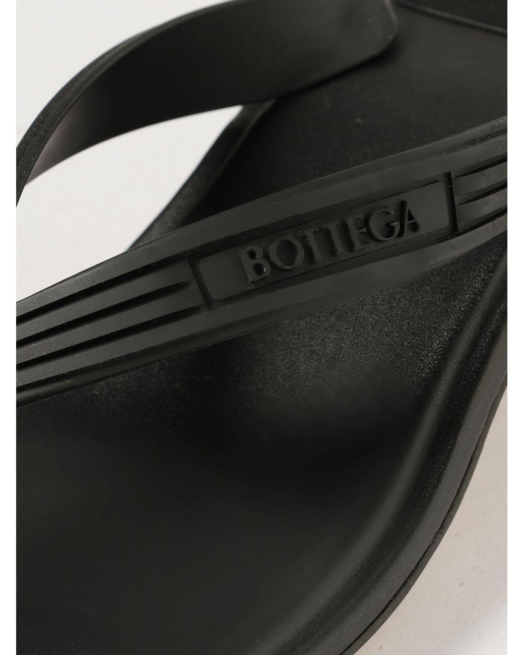 Bottega Veneta Black Sampieri Rubber Thong Sandals With Medium Stiletto Heel