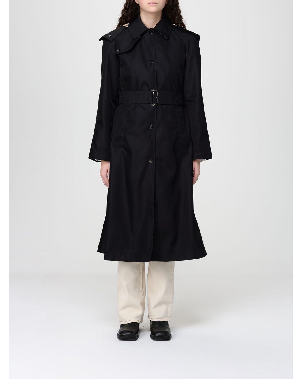 Burberry Blue Double Breasted Cotton Trench Coat
