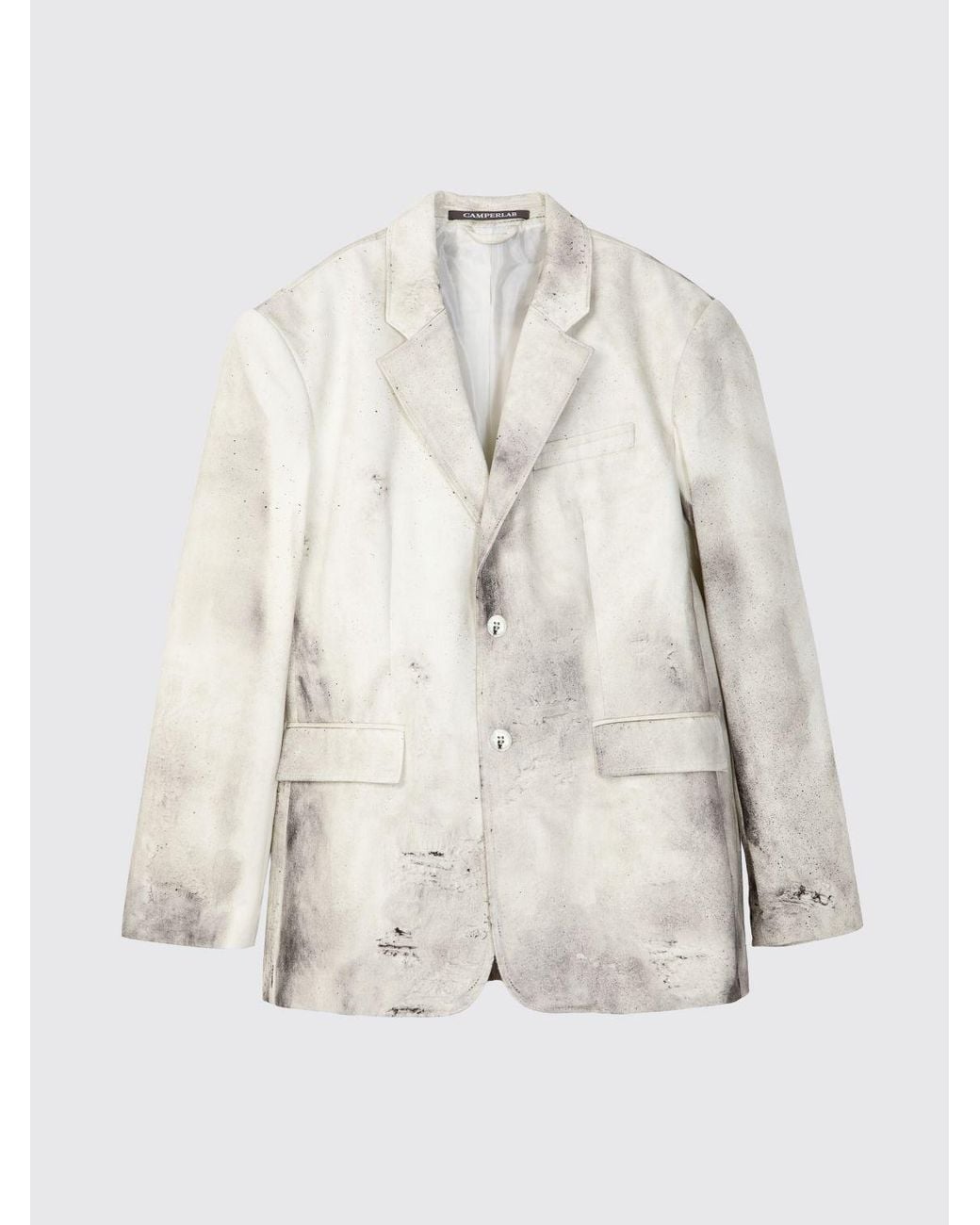 Camper Natural Single-Breasted Abstract Print Cotton Blazer With Classic Lapels for men