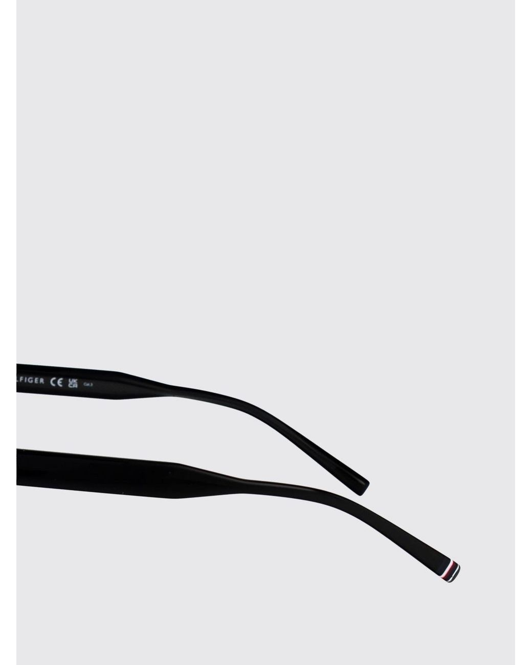 Tommy Hilfiger Black Rounded Acetate Sunglasses With Contrasting Logo for men
