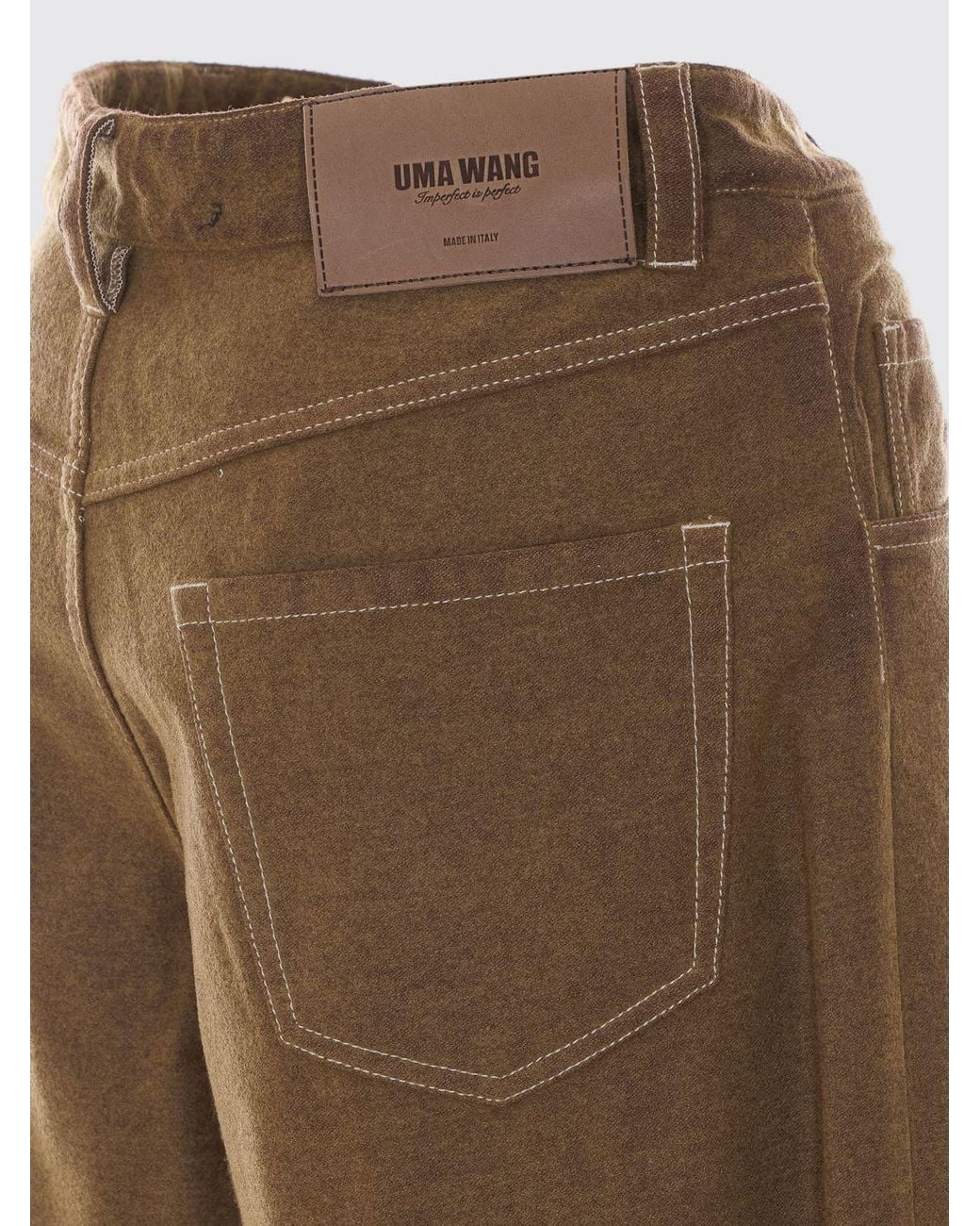 Uma Wang Brown Phyllis High-Waisted Wide-Leg Trousers
