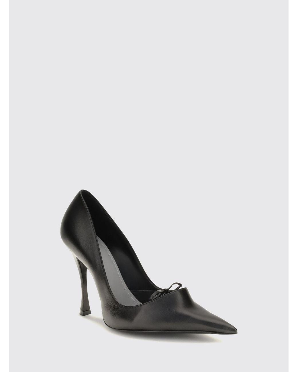 Balenciaga Black Bloom High-Heeled Lambskin Pumps With Decorative Bow
