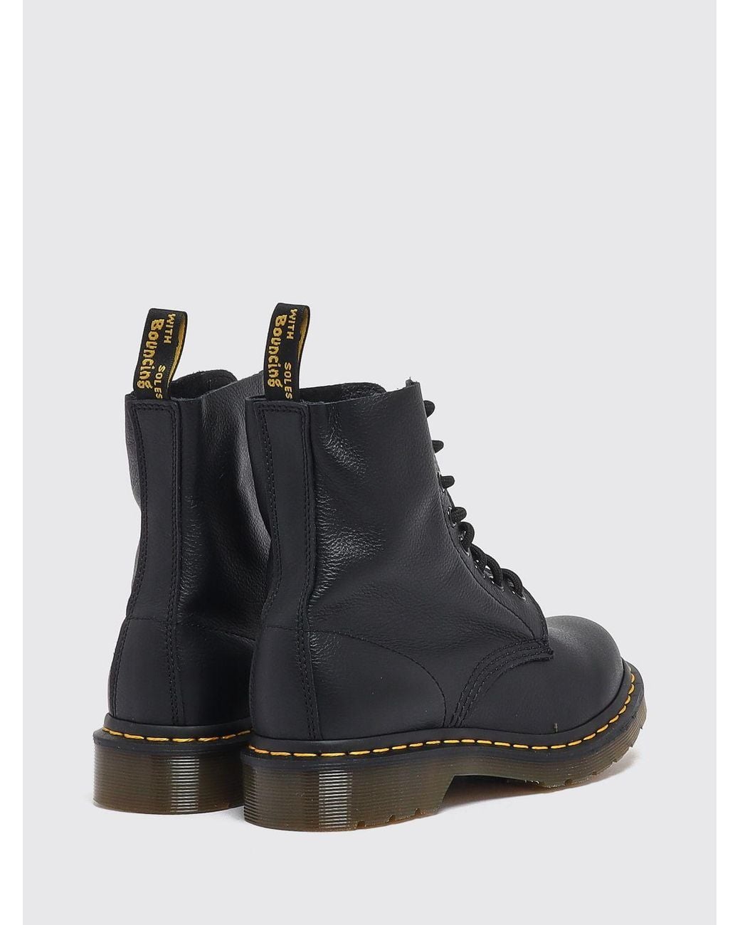 Dr. Martens Black 1460 Pascal Virginia Leather Combat Boots With Welted Sole