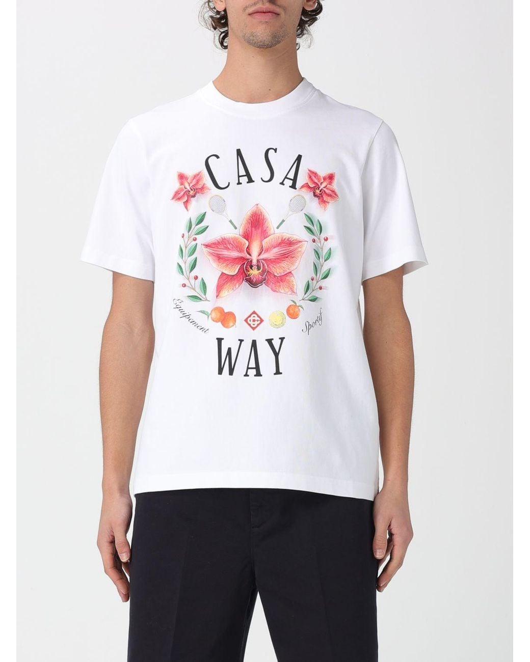 Casablanca(カサブランカ) white printed t-shirt CASABLANCA (カサブランカ) AW25 Tシャツ CASABLANCA MONTAGNE PRINTED