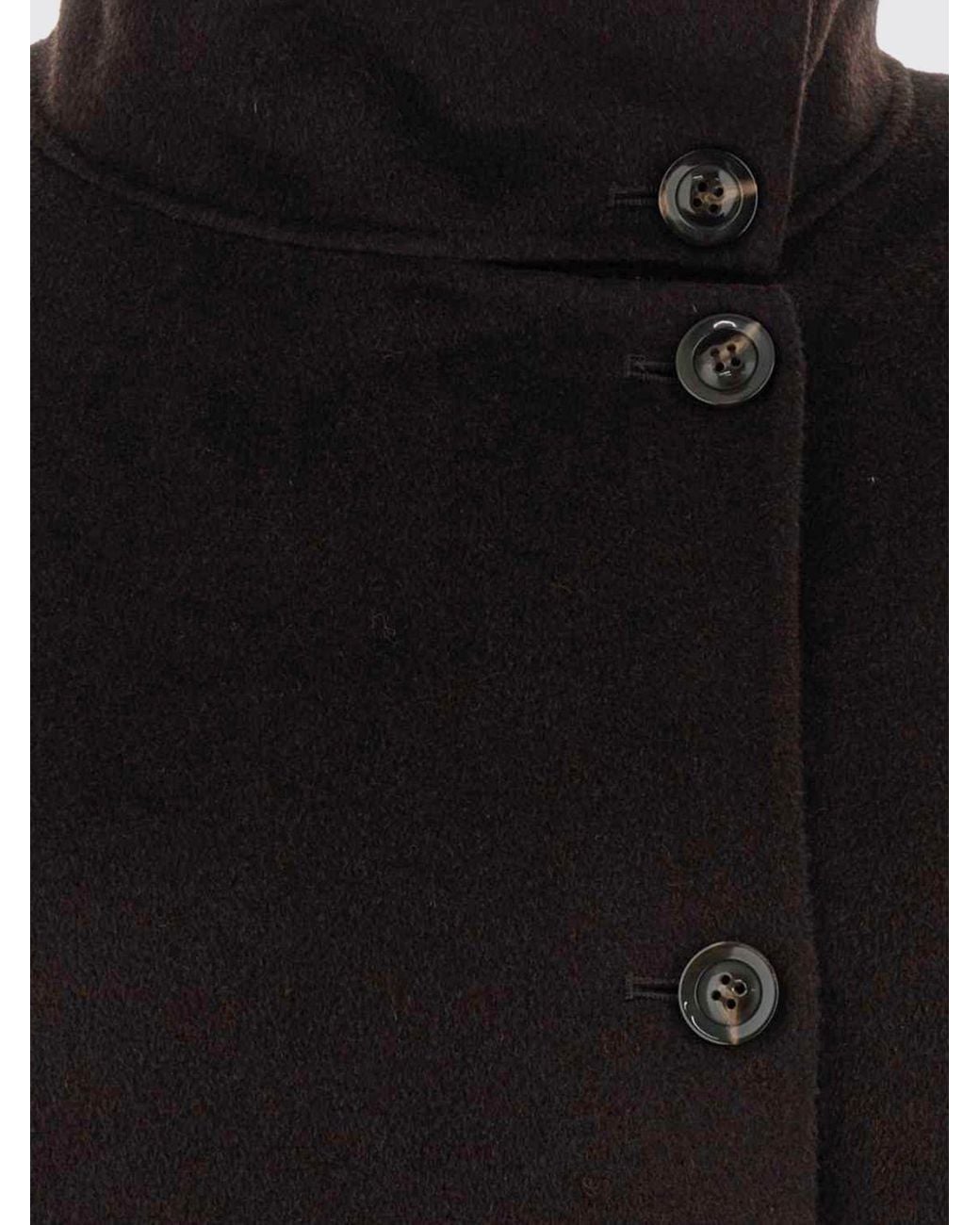 Soeur Brown Long Double-Breasted Wool Blend Coat With Tie-Waist Belt