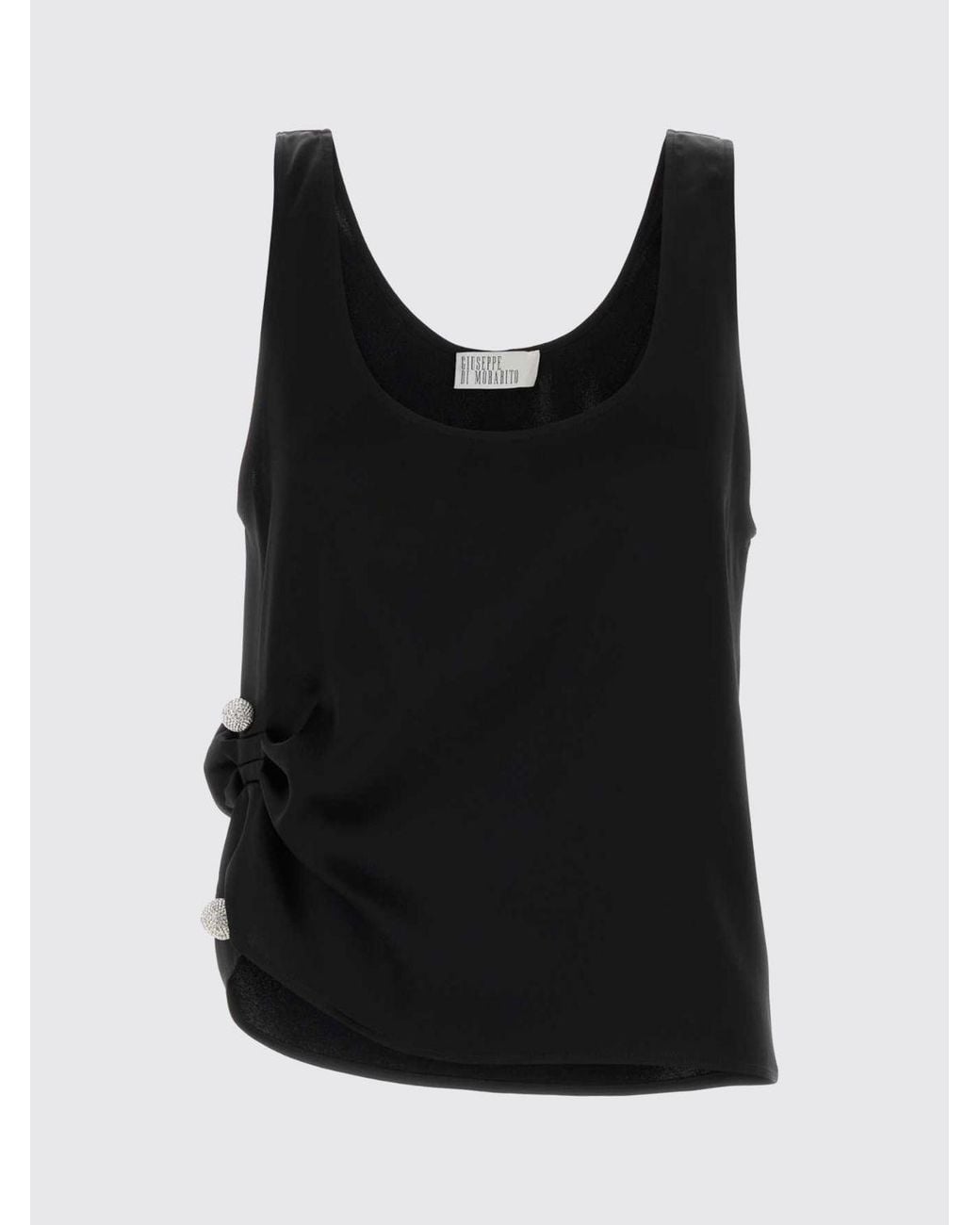 GIUSEPPE DI MORABITO Black Off-Shoulder Top With A Square Neckline And Piercing Detail