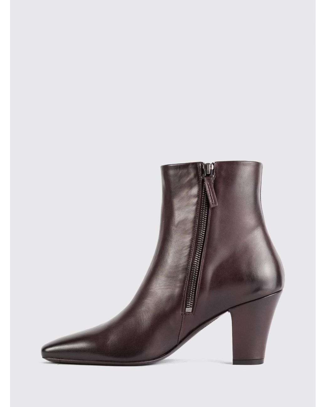Marsèll Brown Figura Smooth Leather Ankle Boots With Tapered Toe And Stiletto Heel