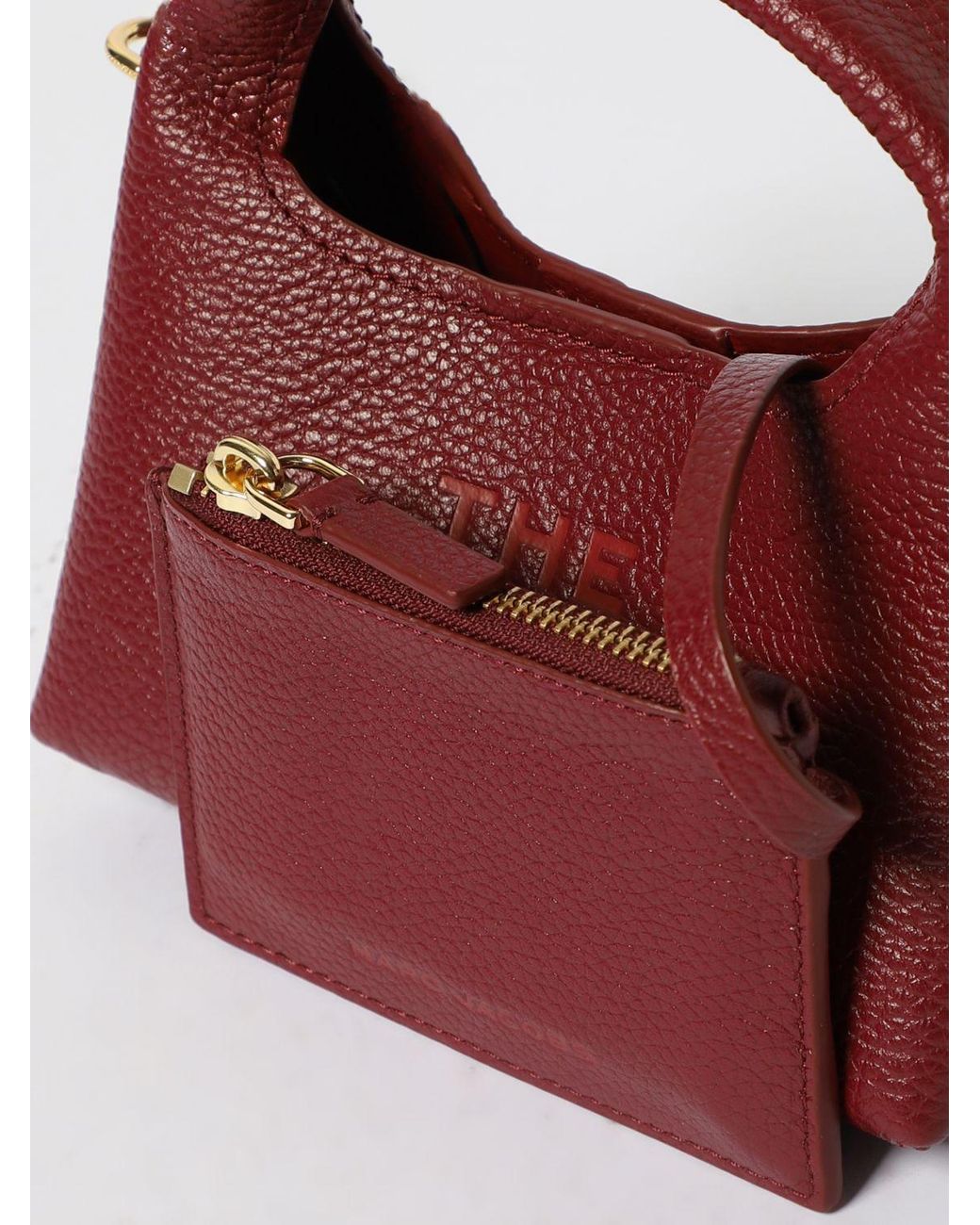 Marc Jacobs Red The Micro Sack Bag Grained Leather Bag