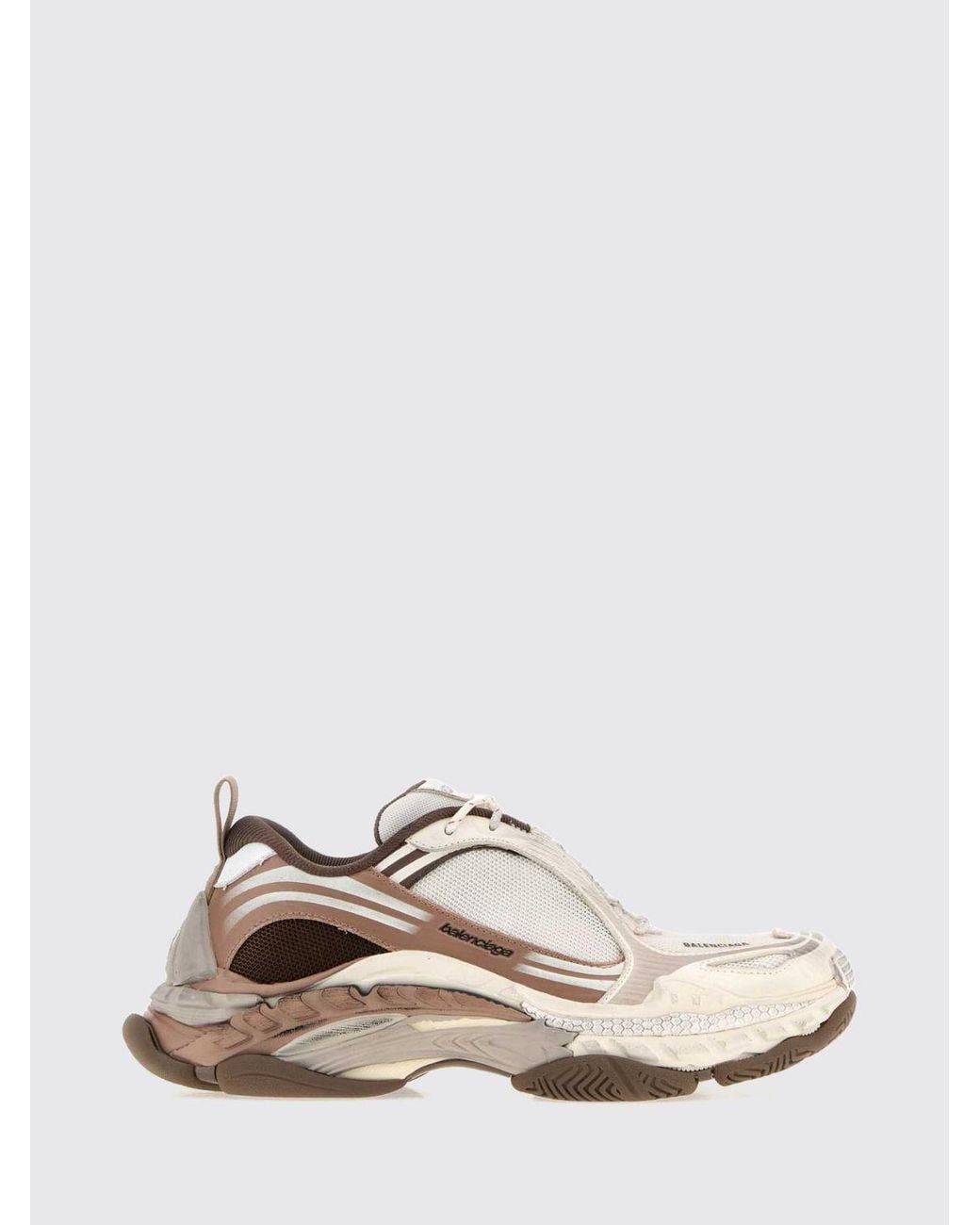 Balenciaga White Triple S.2 Bicolour Low-Top Mesh Trainers With Worn-Out Effect