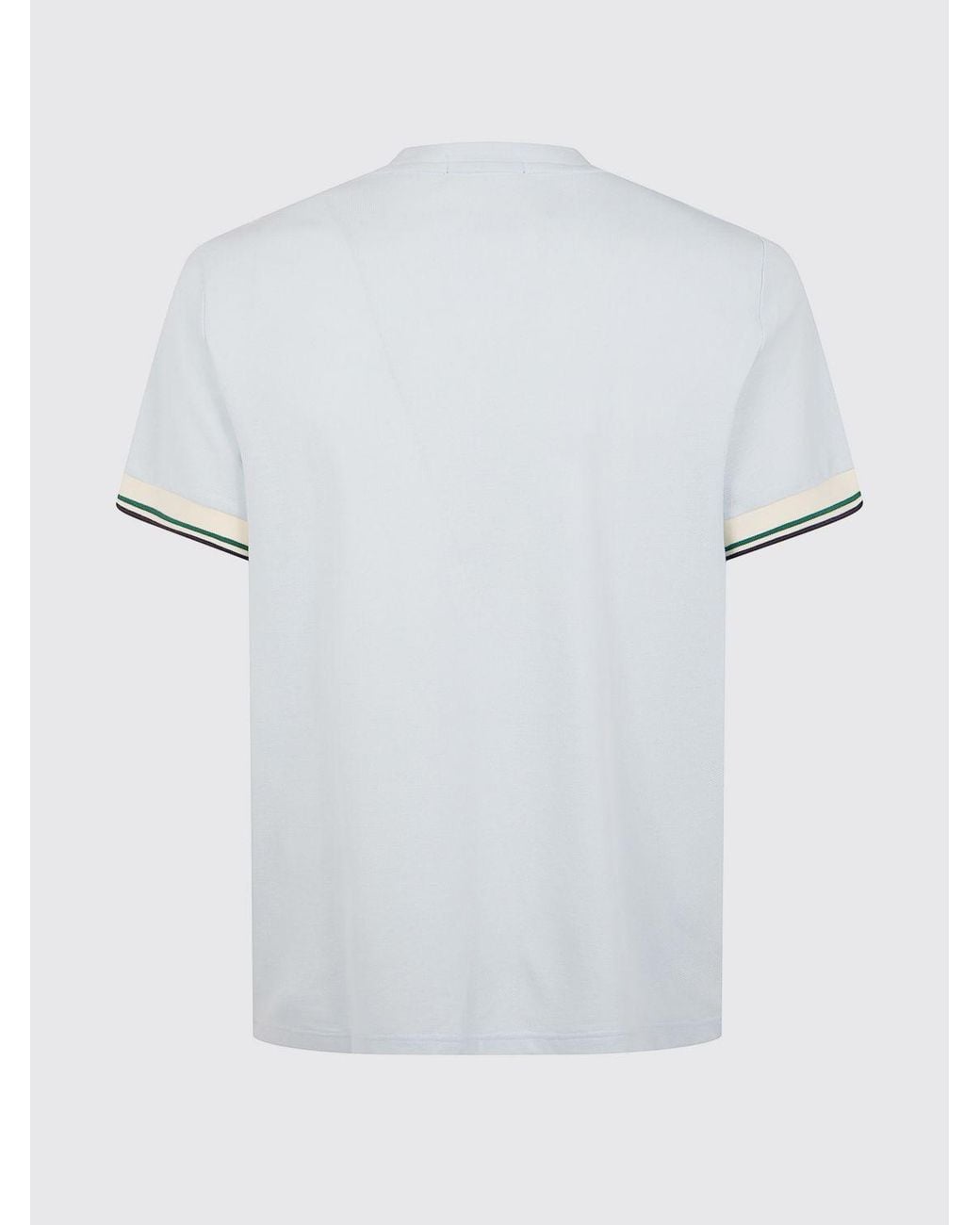 Fred Perry White Slim Fit Cotton T-Shirt With Contrast Tipping And Logo for men