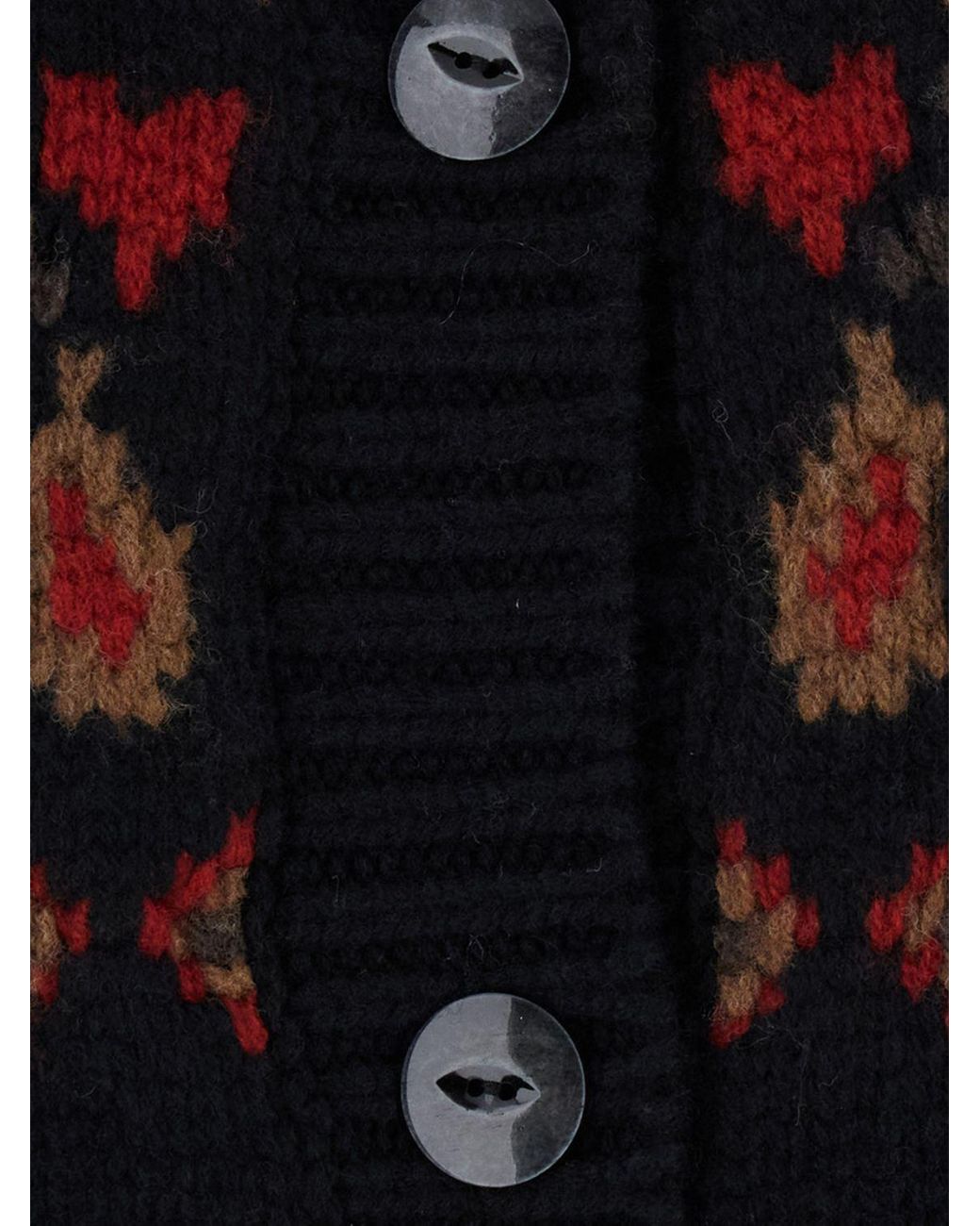 Alanui Blue Jacquard Virgin Wool V-Neck Cardigan With Buttons