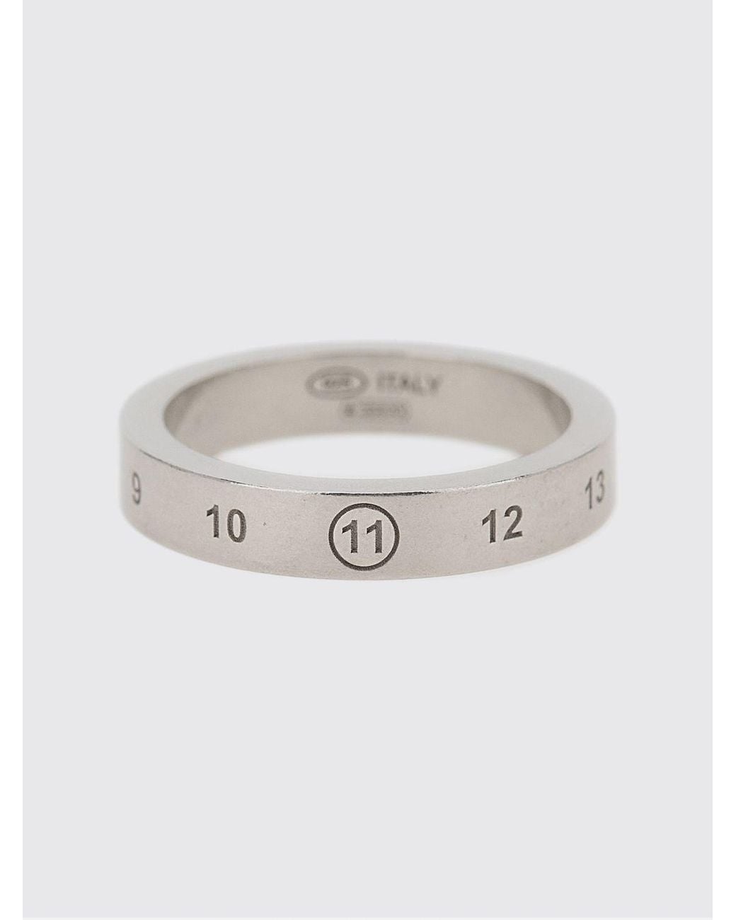Maison Margiela White Engraved Numeric Logo Band Ring