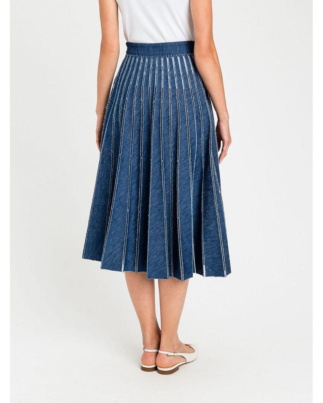Twinset Blue Pleated Skirt