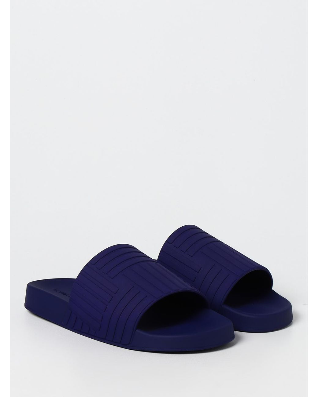 Bottega Veneta Blue Rubber Slides for men