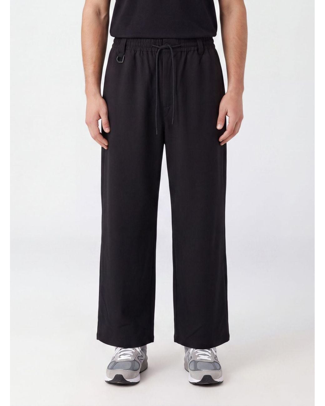 Y-3 Black Wool-Blend Jogging Trousers With Drawstring And Belt Loops for men