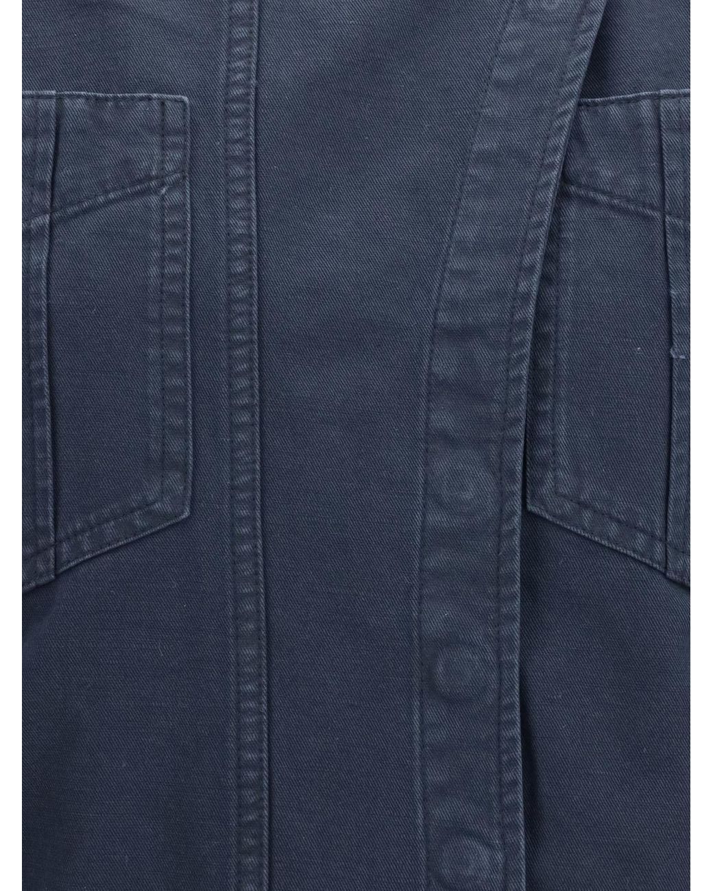 Isabel Marant Blue Cotton And Linen Chemisier Dress