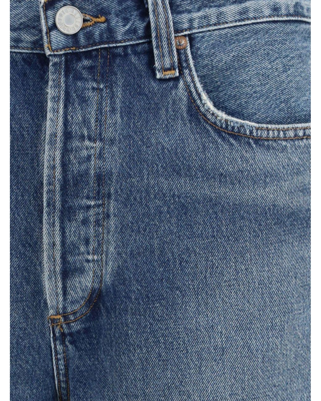 Agolde Blue Knee-Length 5-Pocket Denim Shorts for men