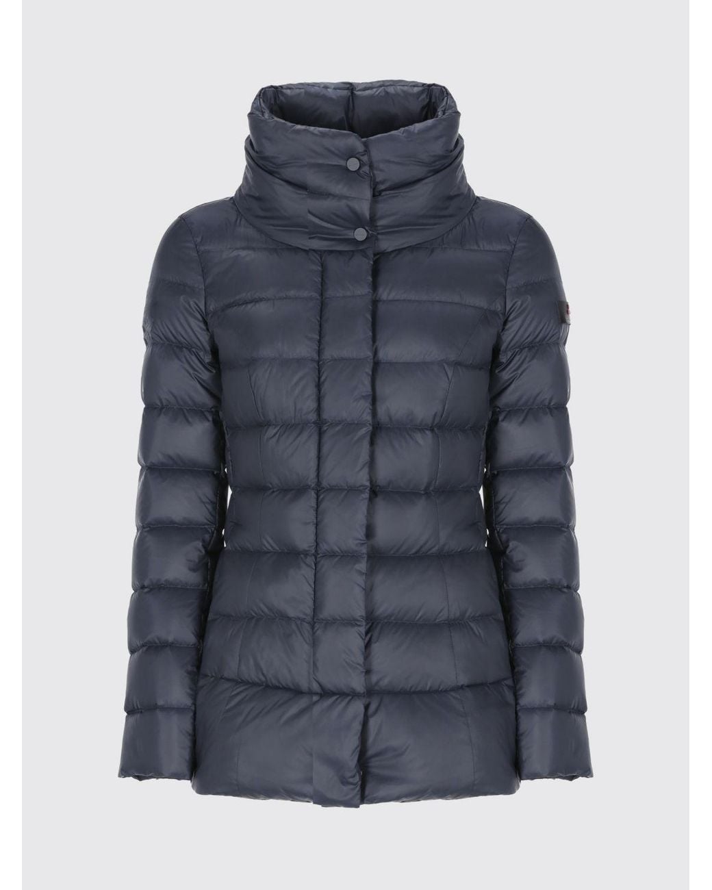 Peuterey Blue Flagstaff Quilted Water-Repellent Short Puffer Jacket With High Neck