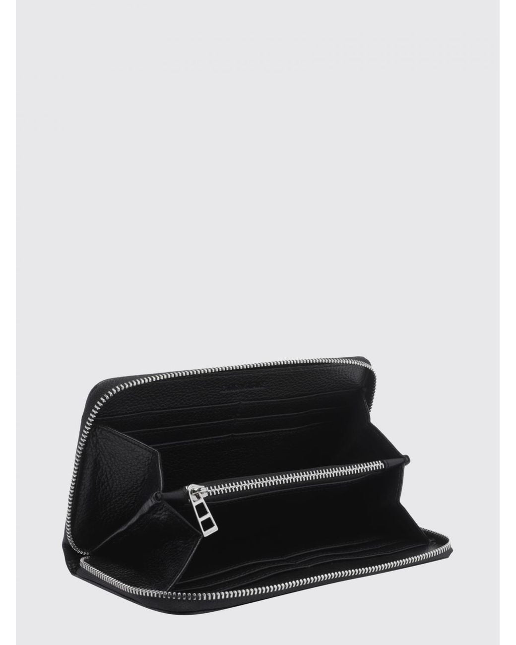 Zadig & Voltaire Black Zadig &Amp Voltaire Grained Leather Continental Wallet With Wrist Strap