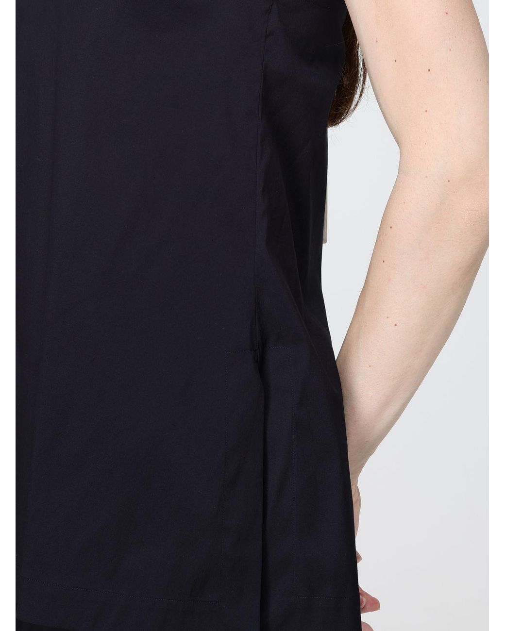 Max Mara Blue Straight-Neck Off-Shoulder Top
