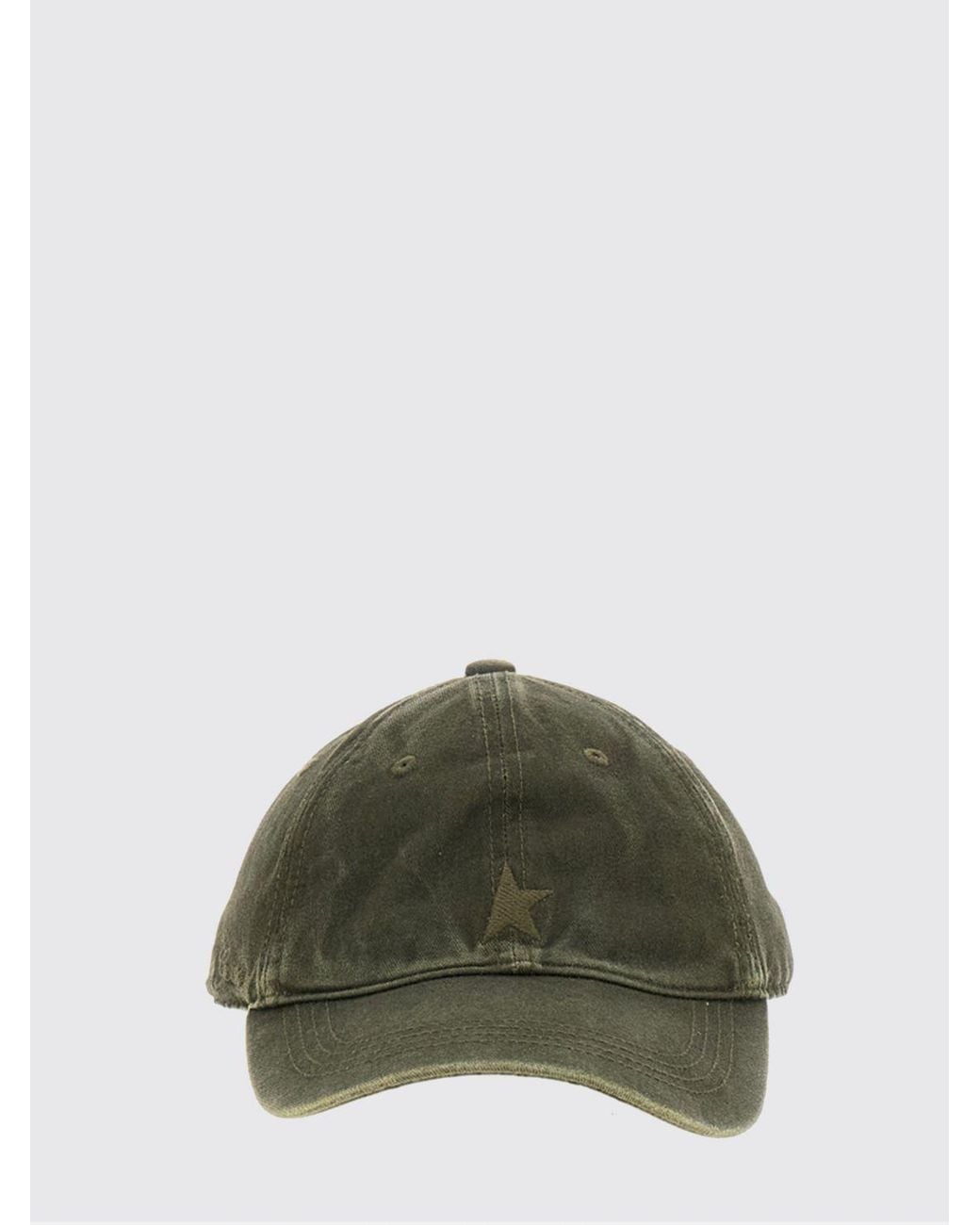 Golden Goose Deluxe Brand Green Distressed Cotton Baseball Cap With Embroidered Logo for men