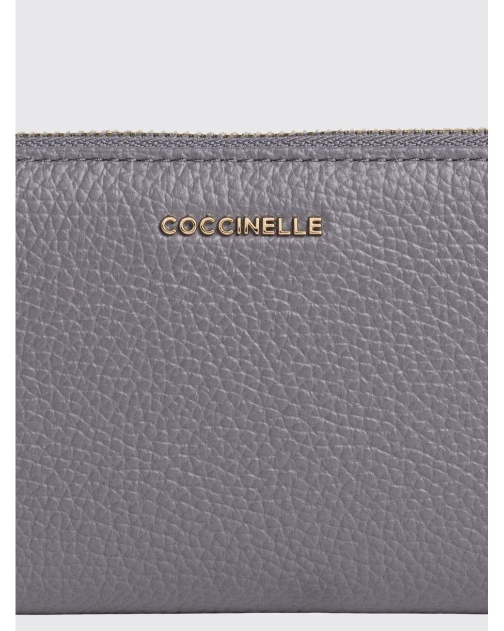 Coccinelle Gray Metallic Soft Grained Leather Continental Wallet