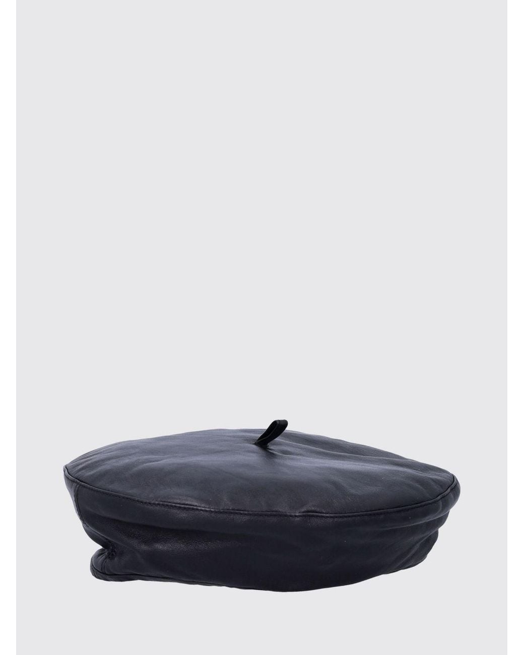 THE GARMENT Blue Classic Leather Beret With A Straight Hem
