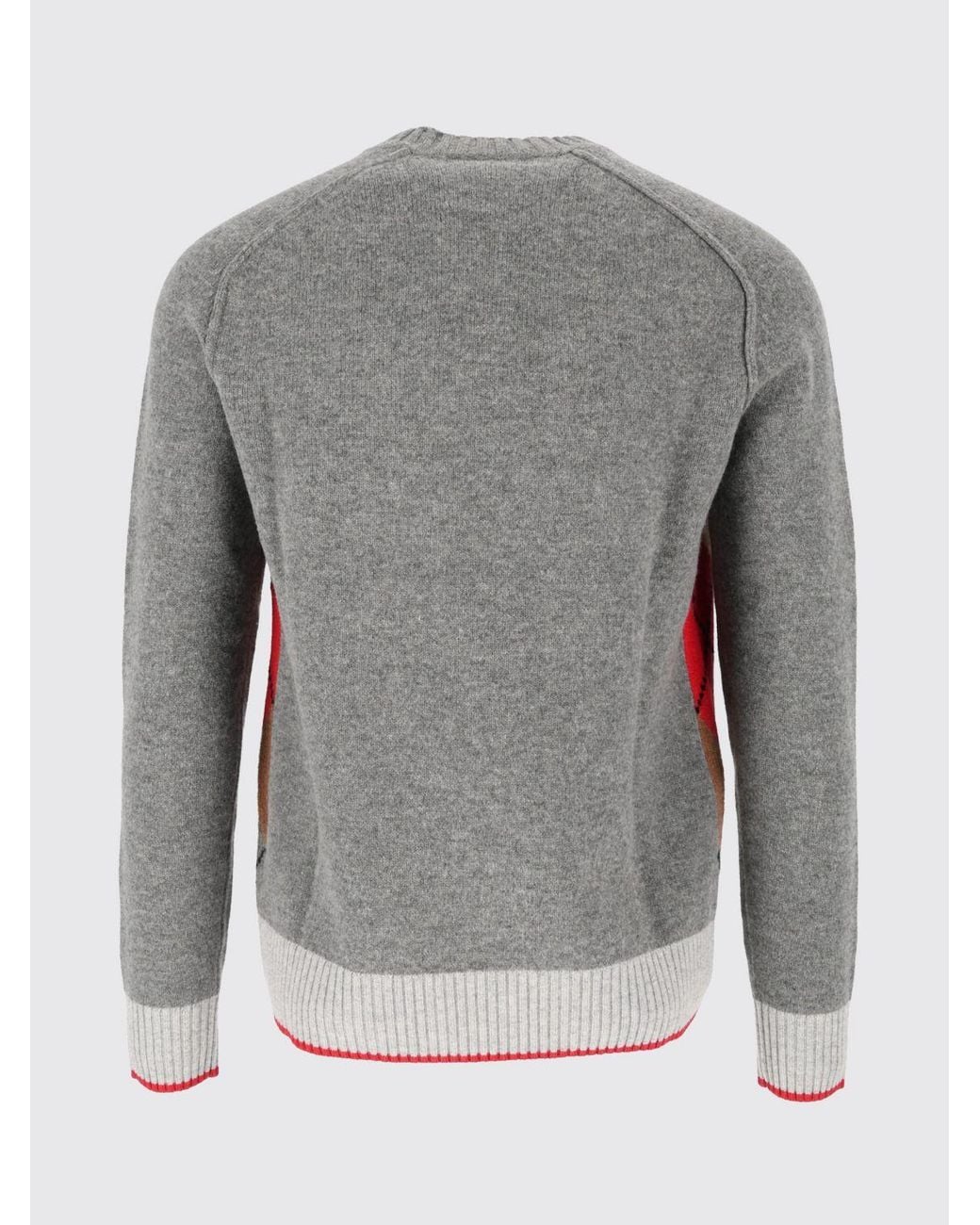 Ballantyne Red Wool Blend Crewneck Jumper With Argyle Diamond Pattern for men
