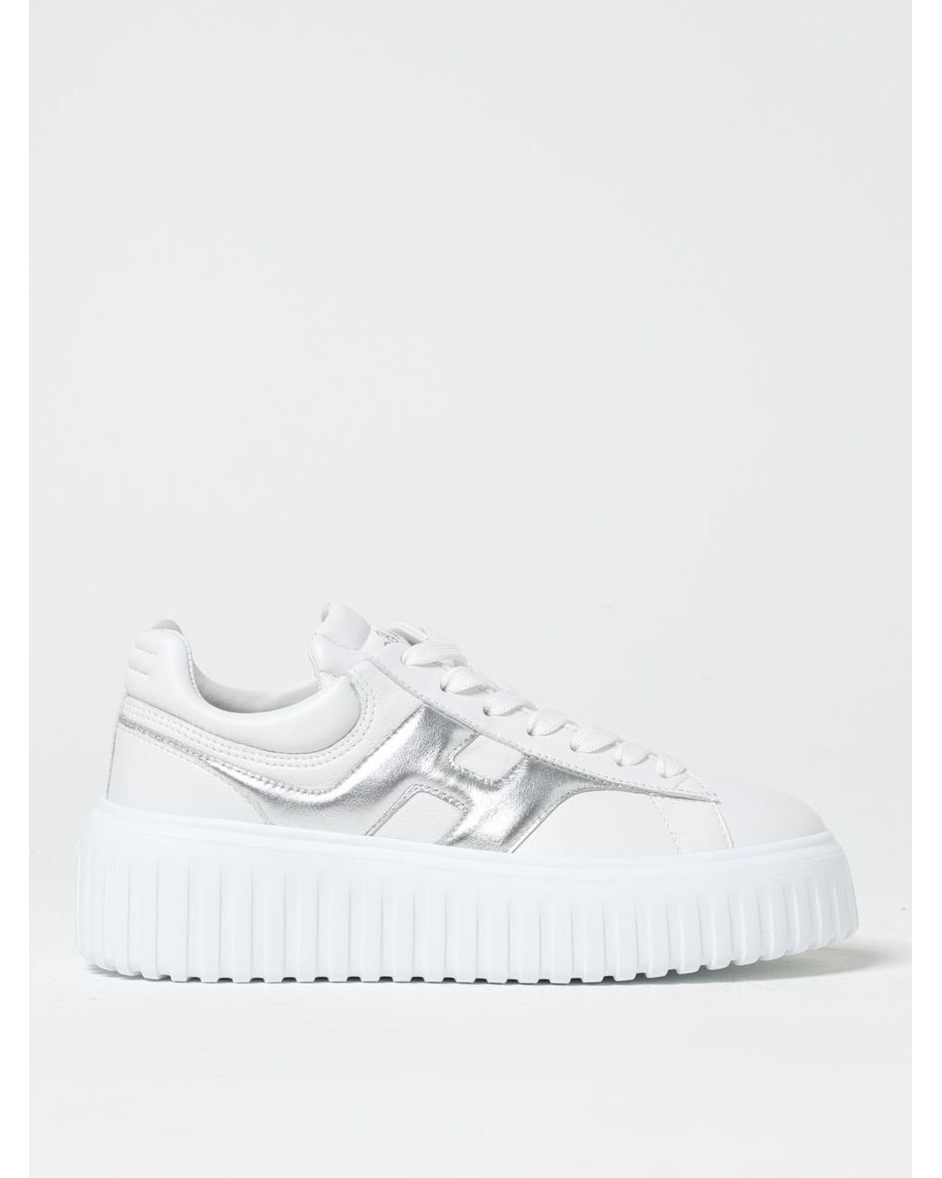 Hogan White H-Stripe Leather Sneakers