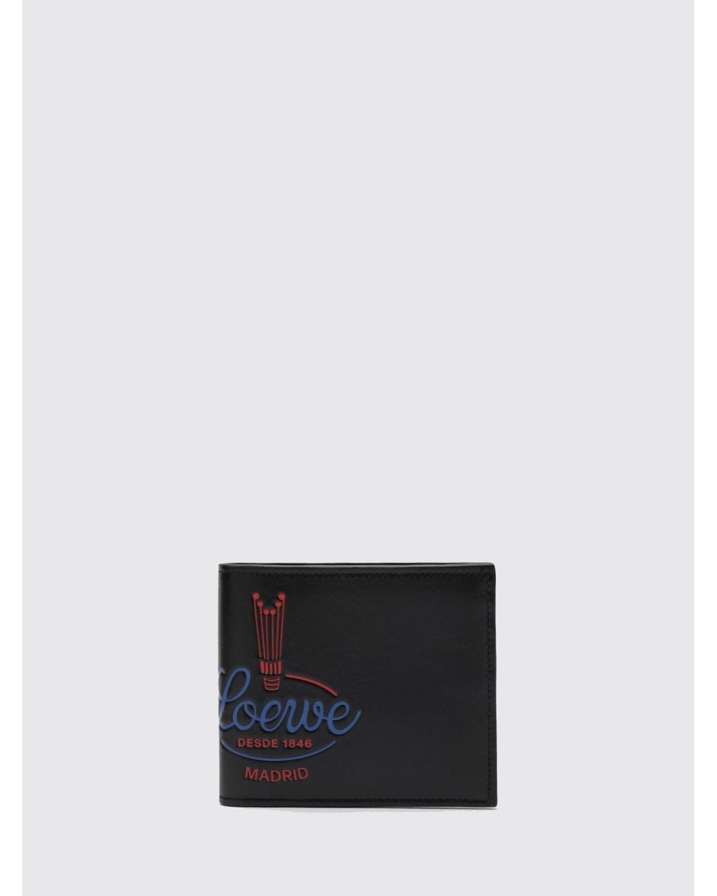 Loewe White Embossed Logo Calfskin Leather Bifold Wallet for men