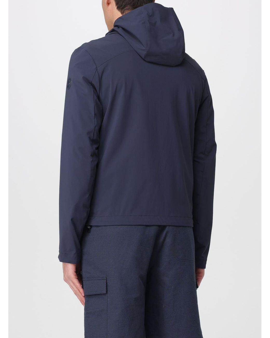 Colmar Blue Stretch Microfiber Jersey Hooded Jacket for men