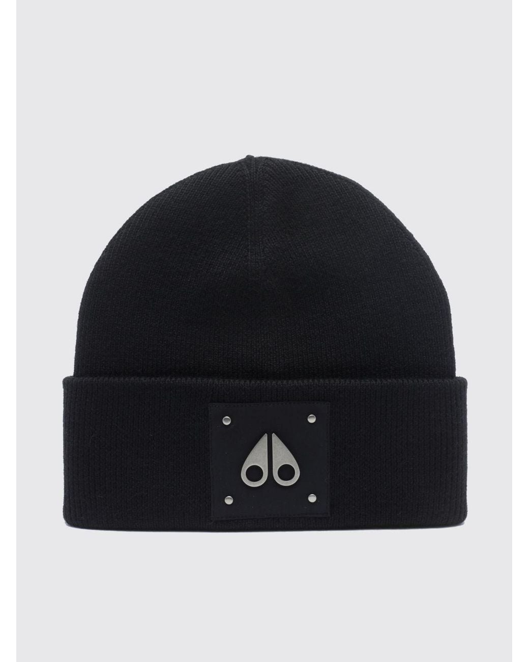 Moose Knuckles Beanie Aus Reiner Wolle Von Mit Umschlag Und Logo-Patch in Black für Herren