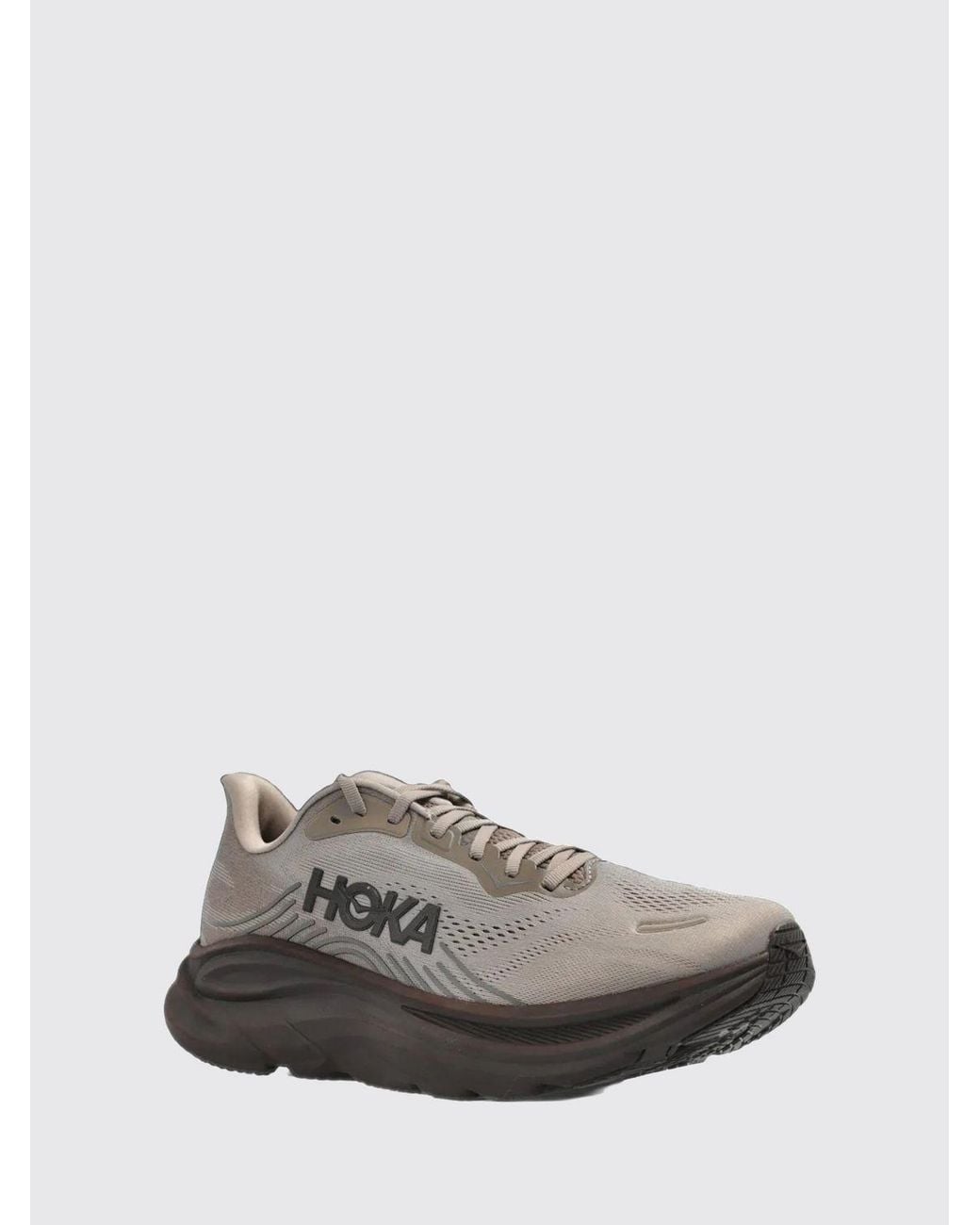 Hoka One One Gray Clifton 11 Cushioned Breathable Technical Mesh Running Trainers for men