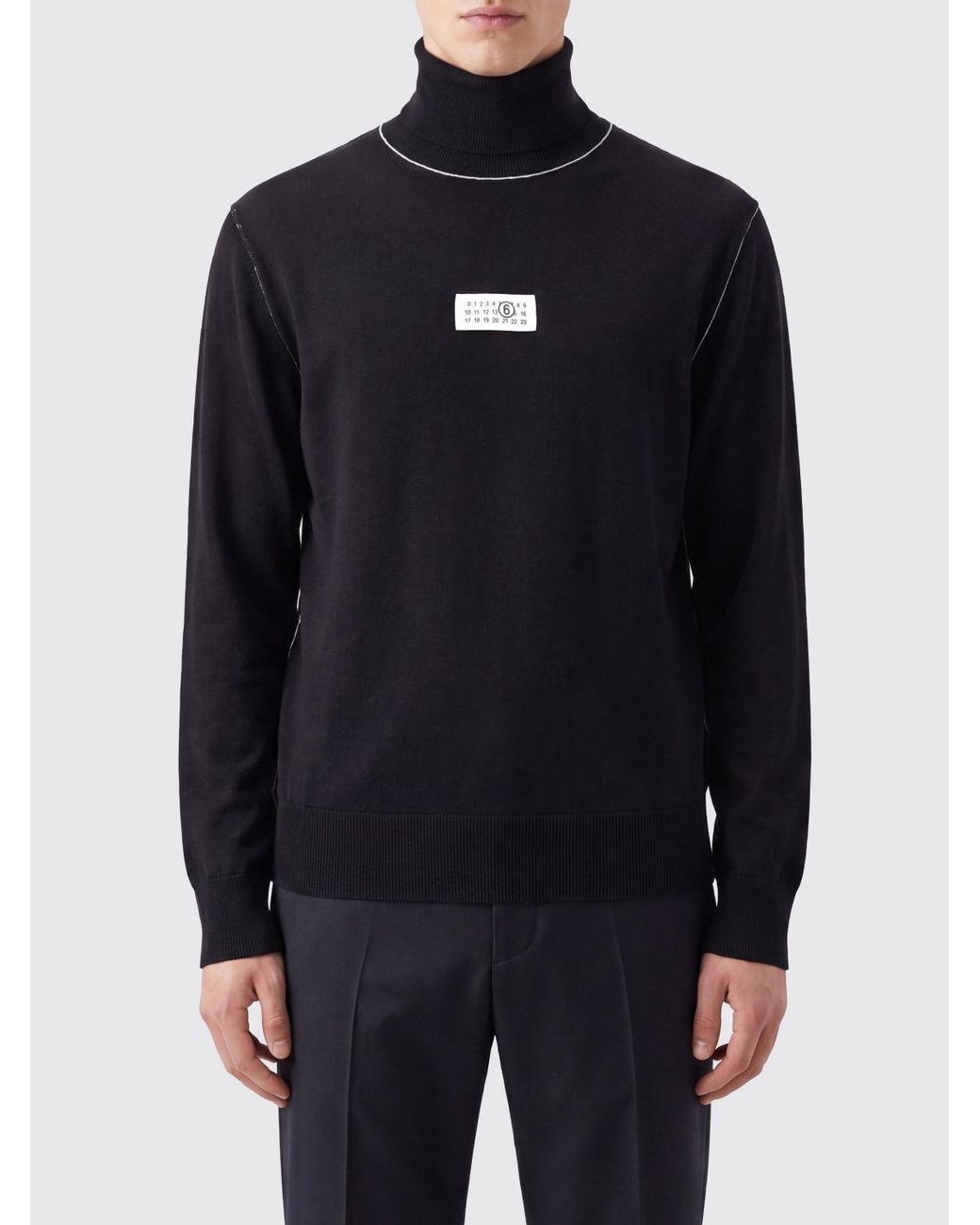MM6 by Maison Margiela Blue Slim Fit Virgin Wool Blend Turtleneck Jumper for men