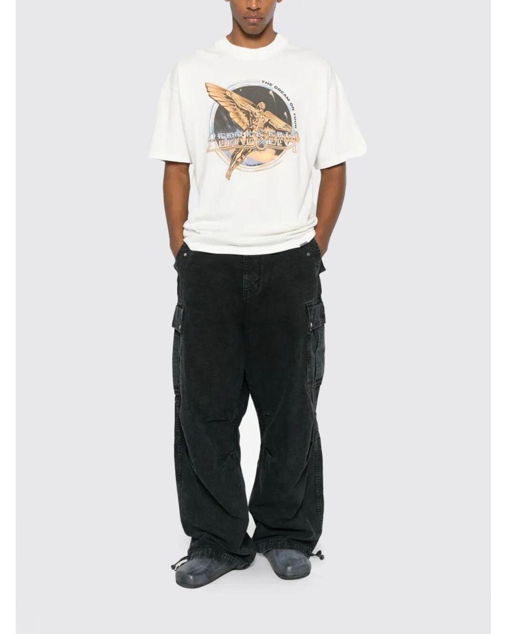 Represent White Printed Cotton T-Shirt for men