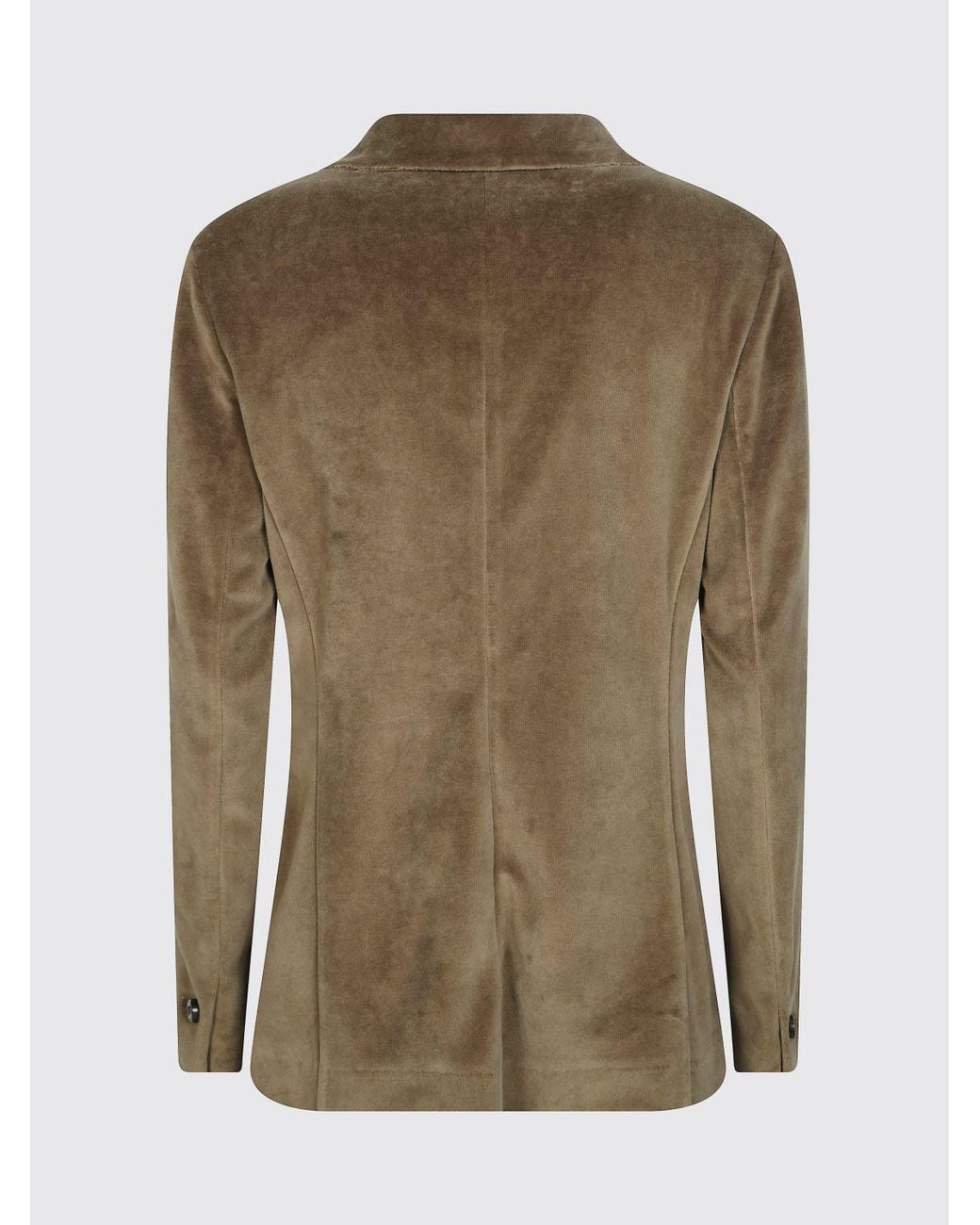 Circolo 1901 Brown Single-Breasted Velvet Blazer With Slit Pockets