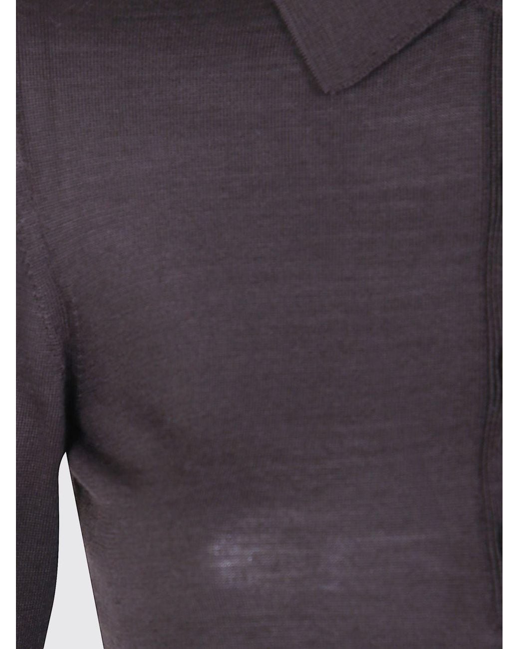 Mrz Blue Slim Fit Long-Sleeve Virgin Wool Knit Polo