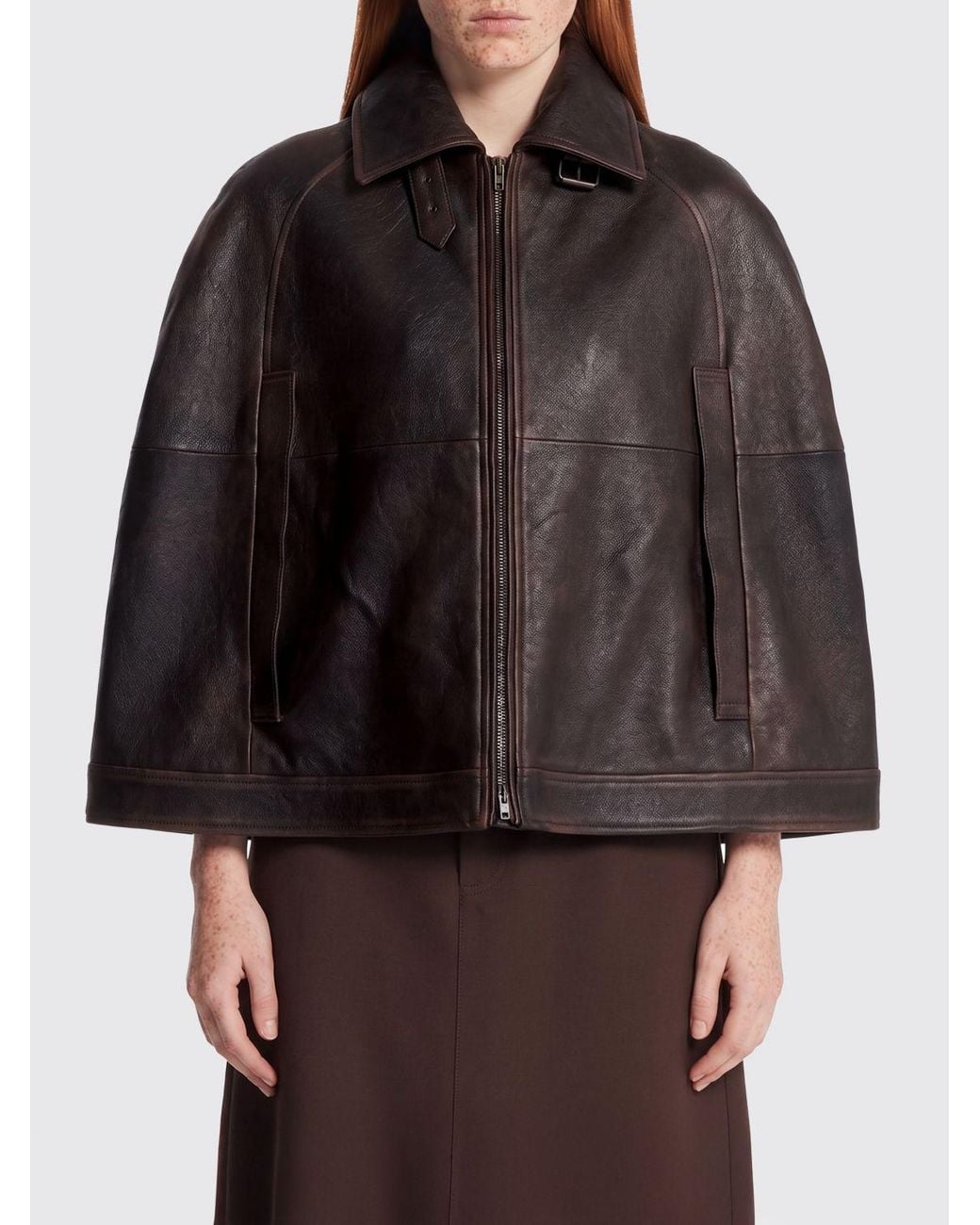 7 For All Mankind Black Smooth Leather Waistcoat With Zip Closure