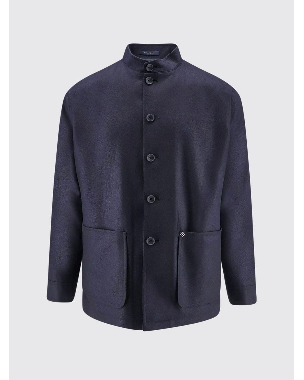 Tagliatore Blue Single-Breasted Short Coat for men