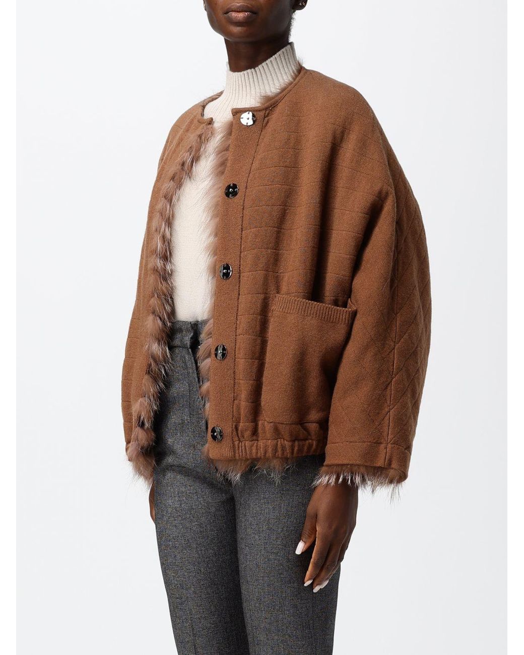 Simonetta Ravizza Brown Kora Reversible Short Jacket