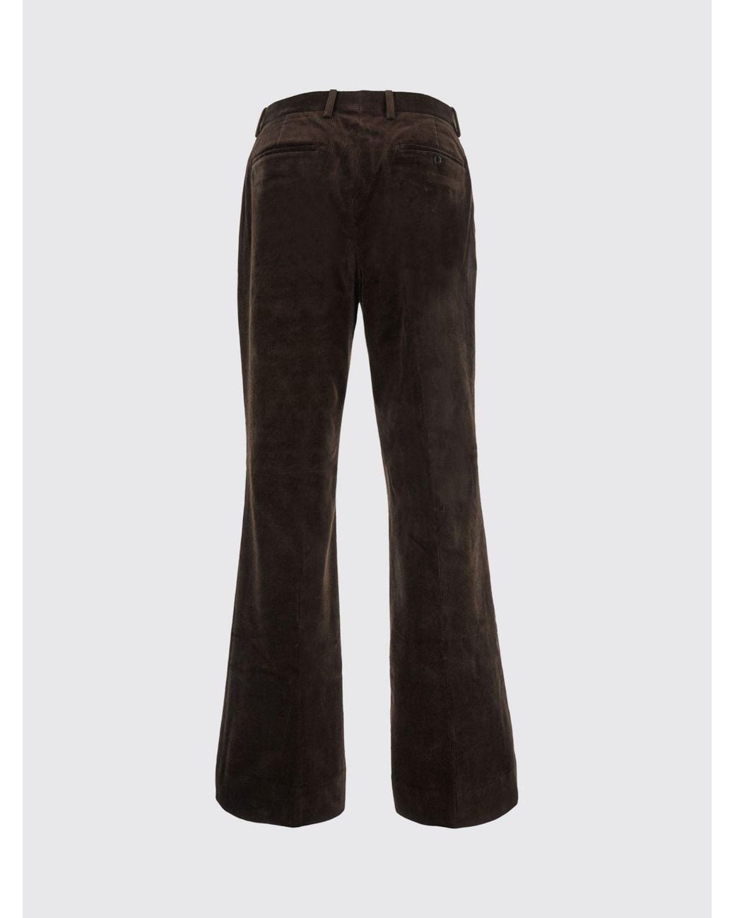 TONYWACK Black Flared Mid-Rise Corduroy Trousers With Off-Centre Closure for men