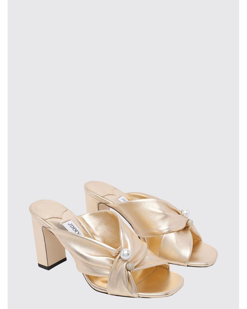 Jimmy Choo Natural Rafi High-Heel Mules Sandals