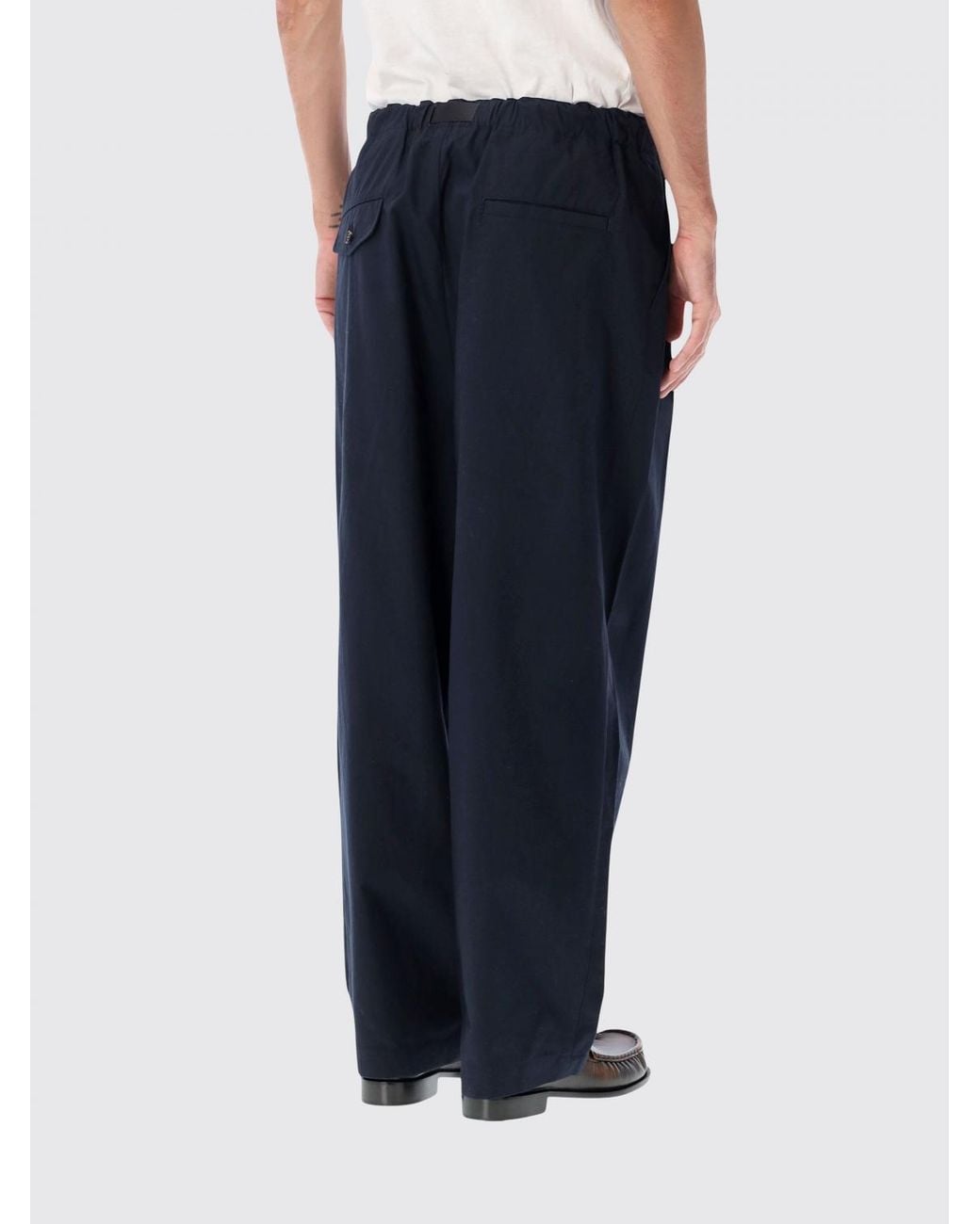 Comme des Garçons Blue Comme Des GarÇ Ons Wide Leg Cotton Trousers With Pleats And Drawstring for men