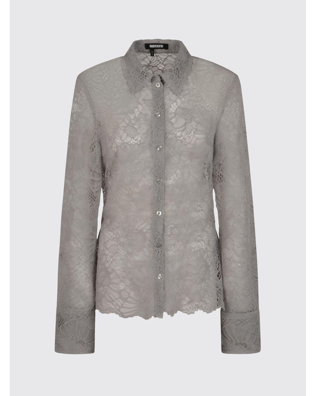 ROTATE BIRGER CHRISTENSEN Gray Lace Shirt