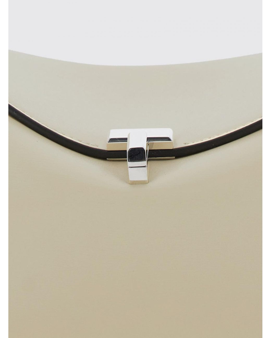 Totême Natural T-Lock Leather Crossbody Bag With-Tone Turn-Lock Closure