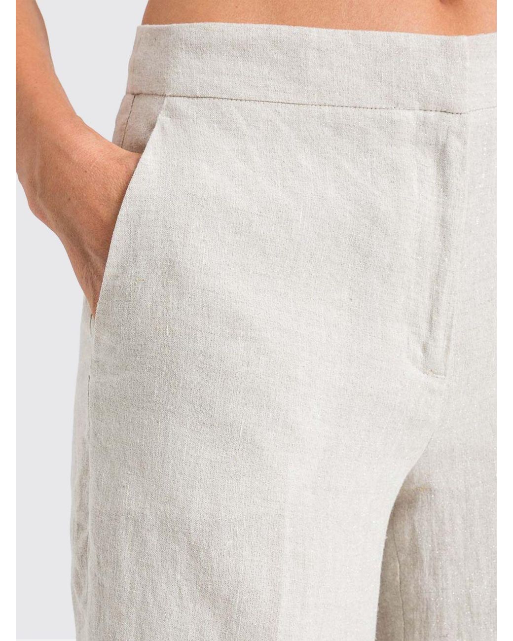 Twinset Pink Linen Blend Classic Trousers