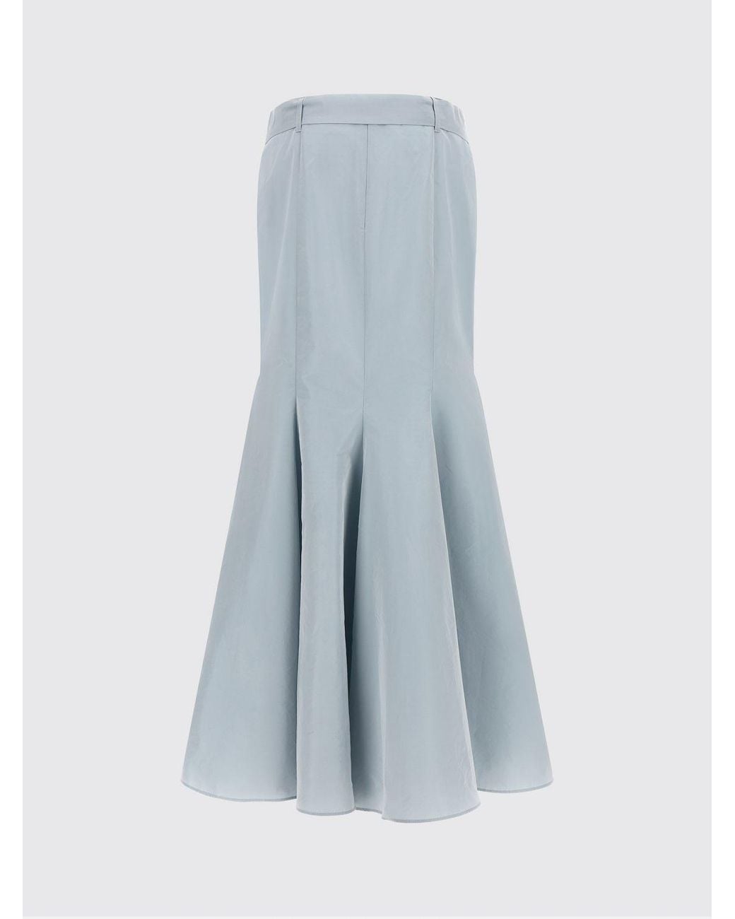 Pinko Blue Flared Taffeta Midi Wrap Skirt With High Waist And Tie Belt