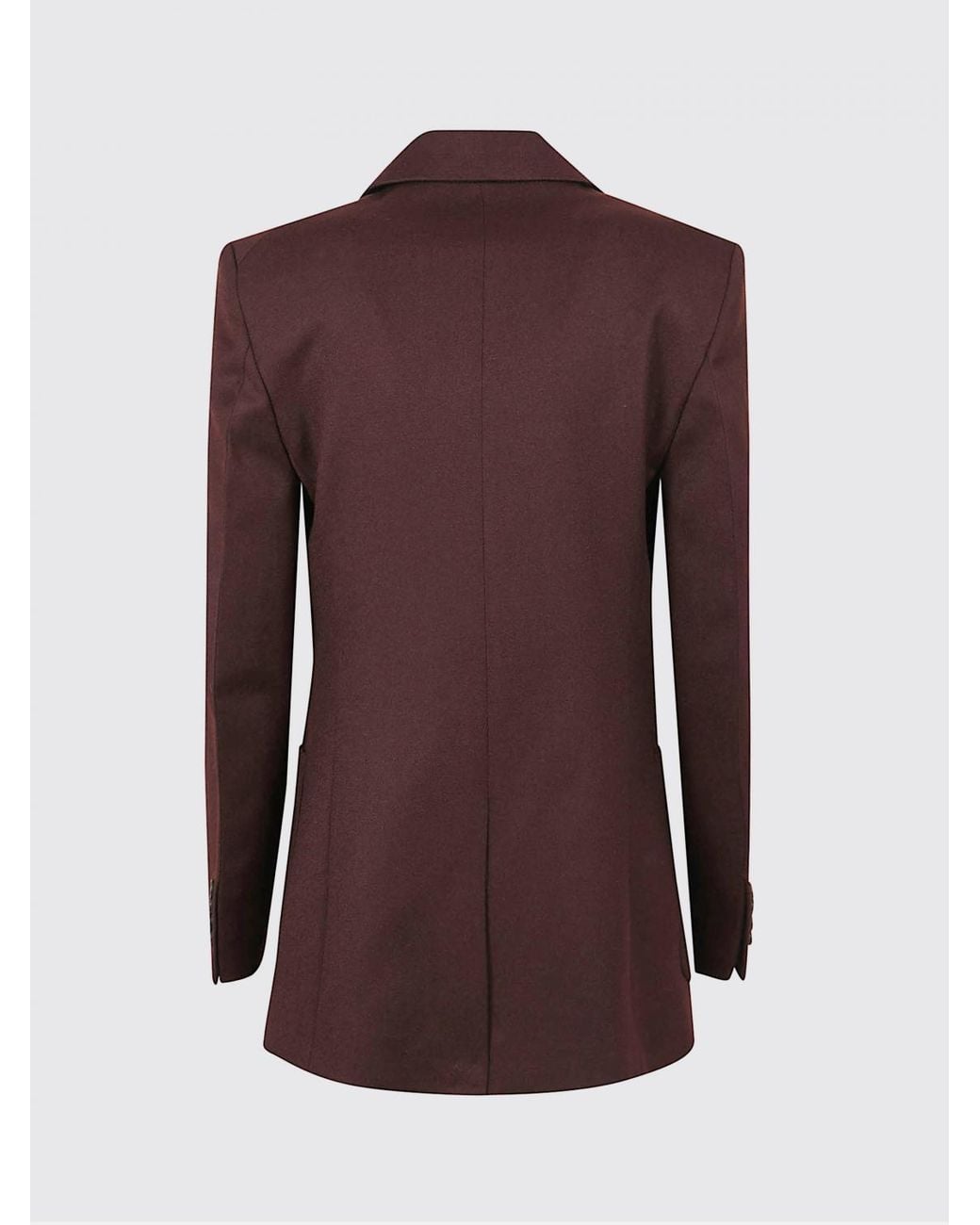 Victoria Beckham Purple Single-Breasted 100% Wool Blazer With Lapel Collar