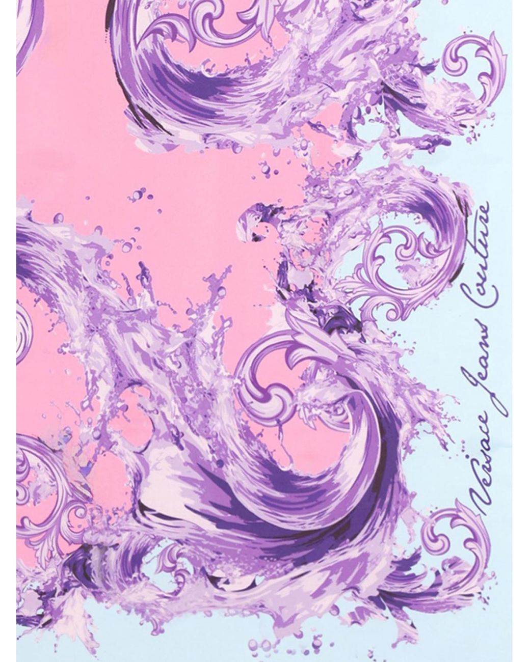 Versace Jeans Couture Pink Baroque Print Silk Foulard
